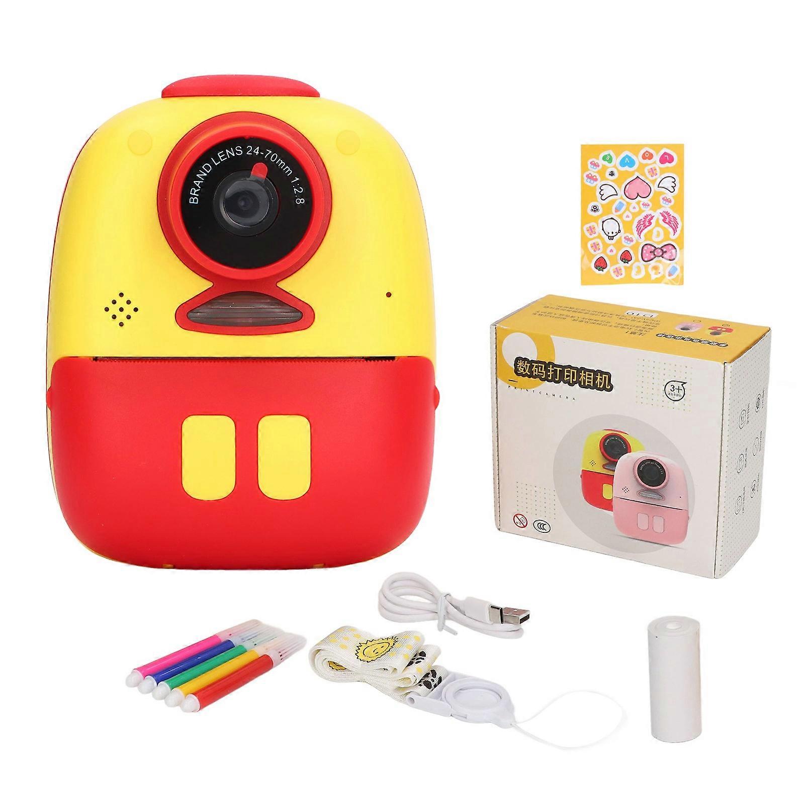 Instant Camera USB Charge 10X Magnification LED Fill Light Video Recording Kids Camera with Papers Pens for Child Family
