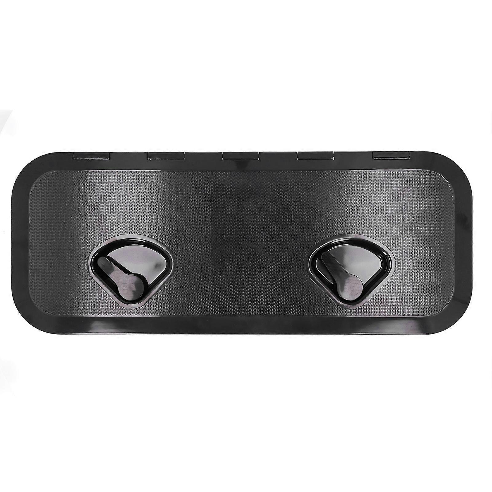 Deck Access Hatch Inspection Cover 180 Hinged Lid Anti UV with Lock for Marine Boat 24 x 9.5in(Black )