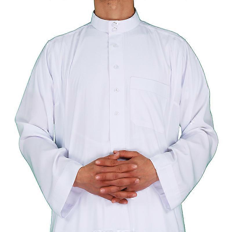 رجالي اسلامي سعودي مسلم رداء طويل دبي عربيتونيك توب بلوزة ثوب قفطان ملابس ابيض