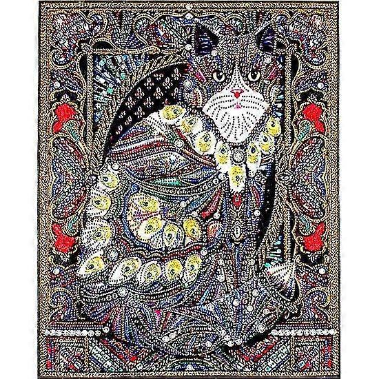 Erikoismuotoinen timanttimaalaus kissaeläin DIY timanttikirjonta Kotisisustus osittainen