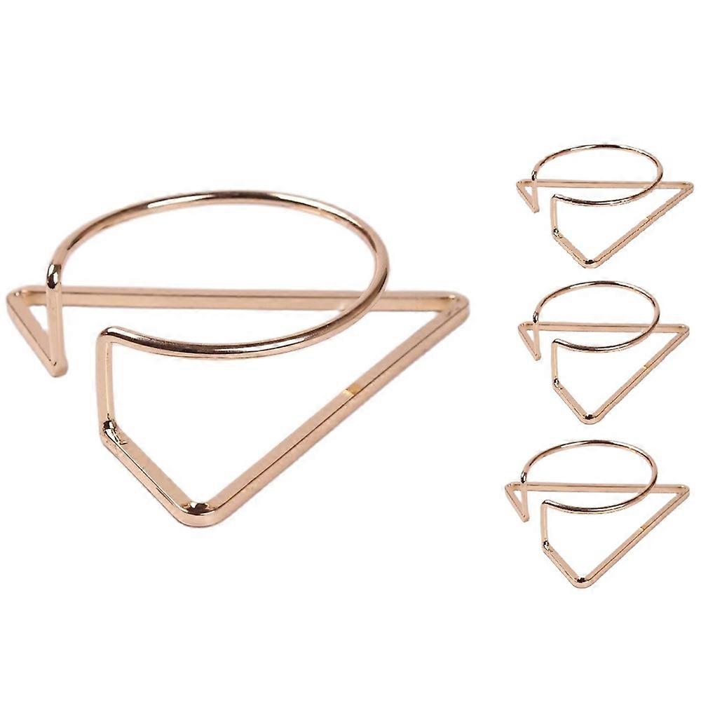 Golden Triple-cornered Simple Nordic Style Napkin Buckle Soft Model Room Furniture Tableware Orname