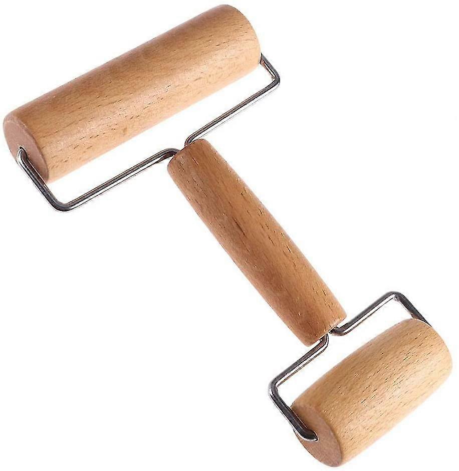 Wooden Pizza Roller, Non-stick Wooden Rolling Pin With Handle Hand Dough Roller For Dumpling Pastry Fondant Cookie Dough Chapati Pasta Bakery