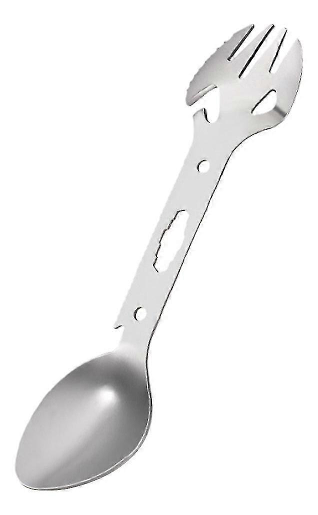 Yaju Outdoor Multi-function Fork Spoon Tableware Spoon Camping Cookware Bottle Opener Wrench Harpoon (1pcs)