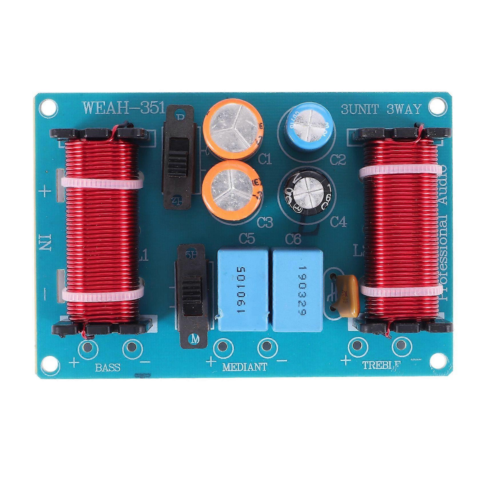 150W Speaker Treble Alto Bass Audio Frequency Divider 3 Way Crossover Filter for 4-11 Inch Bookshel