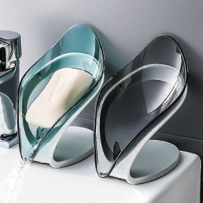 2 Pcs Creative Bathroom Soap Drain Rack Simple Soap Case With Sucker