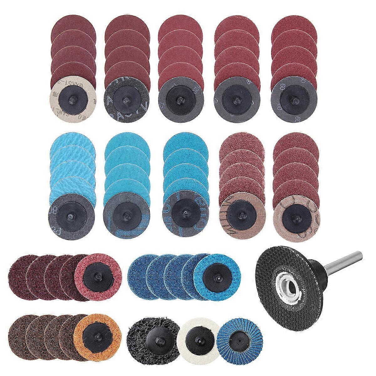 70Pcs Sanding Discs Set 2" Type R Roll Lock Discs Pads Sanding Abrasives Us
