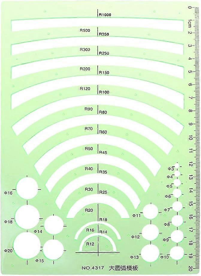 Template Ruler Students Math Drawing Learning Plastic, Template Ruler Protractor Green Plastic