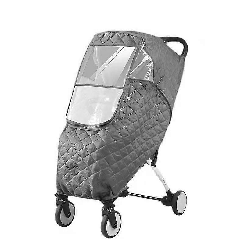 Nouvelle housse de vent chaude imperméable à la pluie pour enfant pare-brise de voiture bébé parapluie d’hiver, gris