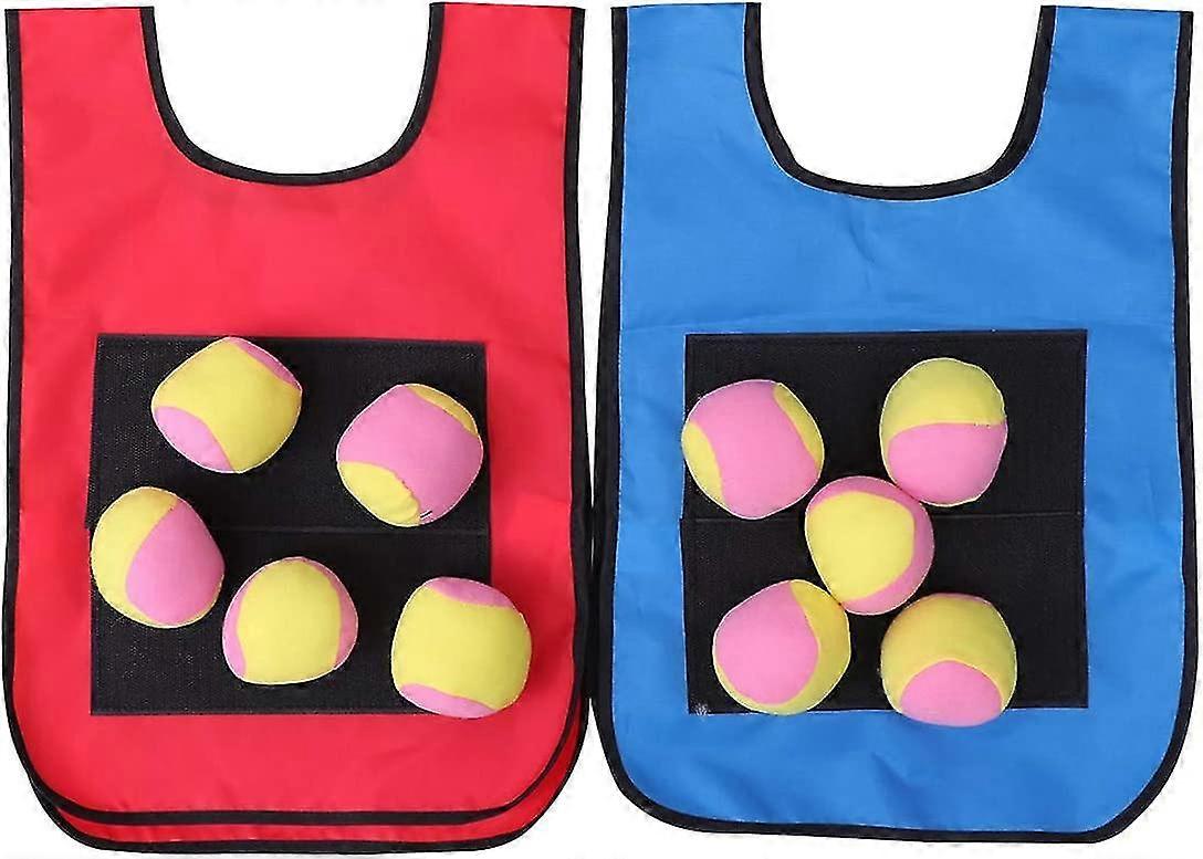 12pcs Dodgeball Tag Sticky Vest Outdoor Throwing Target Game With Balls For Kids