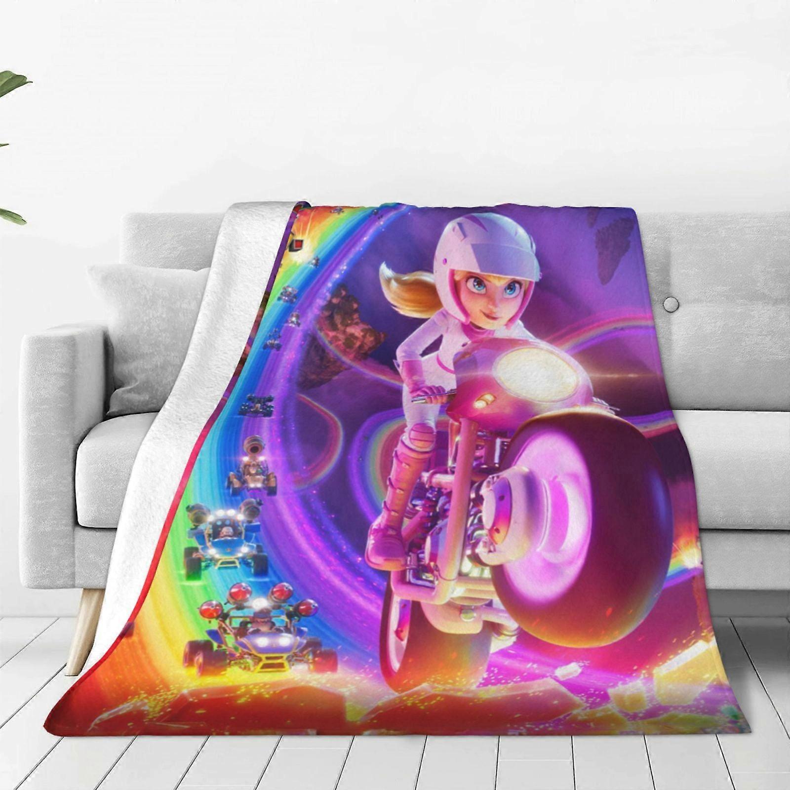 Mario And Princess Flannel Blanket 3d Printing Anime Throw Blanket Unisex Super Soft Plush Blanket For Bedding Sofa xp