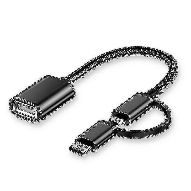 15cm 2 In 1 Usb 3.0 Otg Adapter Nylon Cable Micro Usb Type C Data Sync Adapter