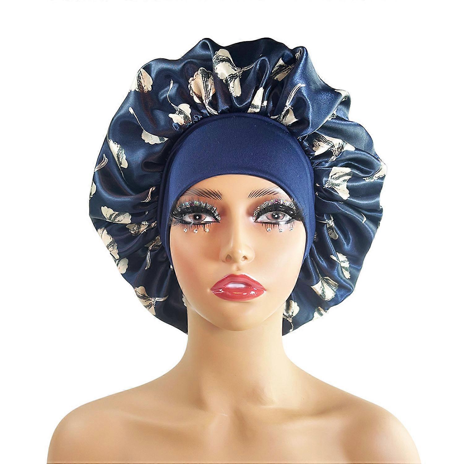 Dark blue nightcap hair cap