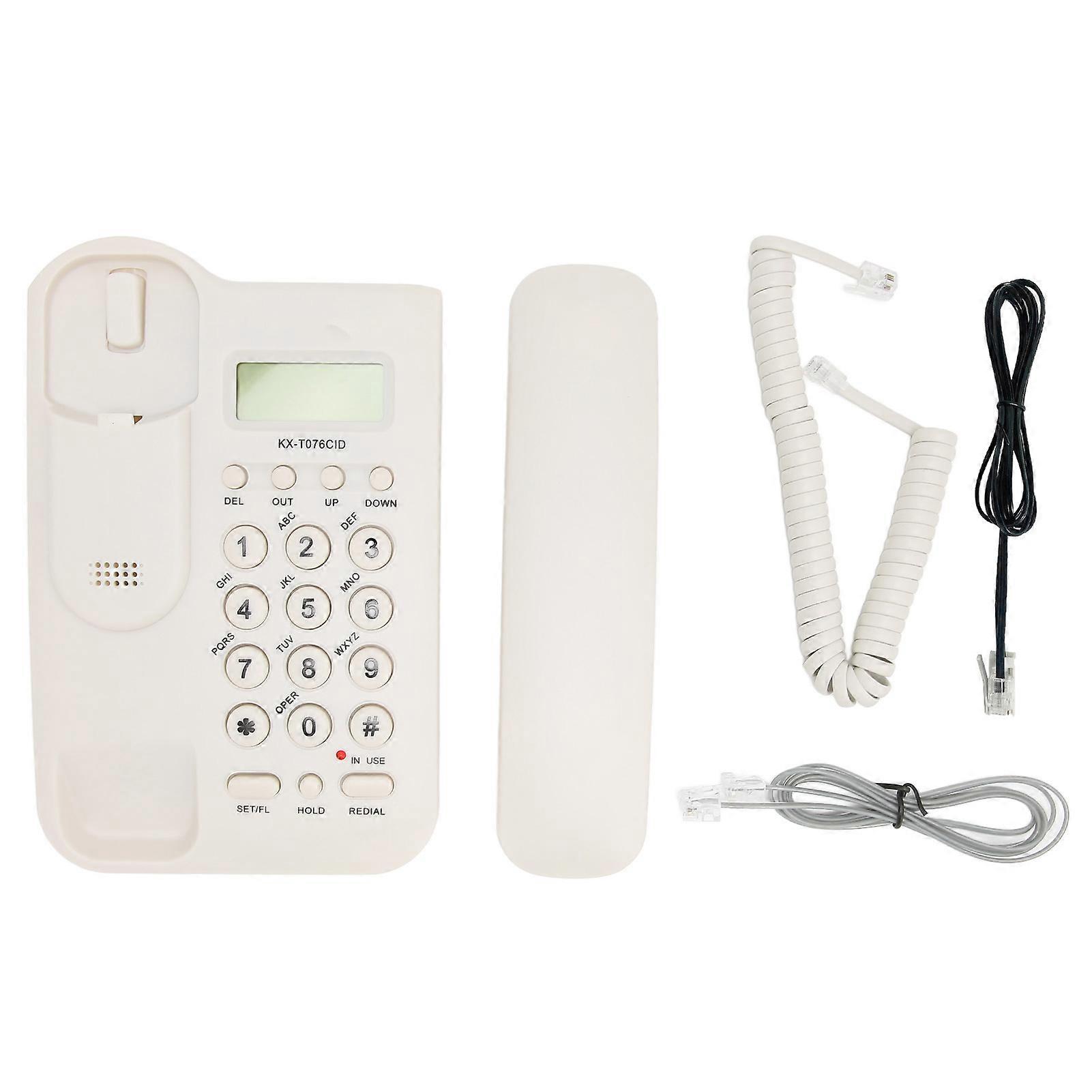 卓上電話発信者IDウォールマウントミニマリストコード付きハウス電話ホームホテルオフィスUSプラグUKプラグ電話線ホワイトYEMMA