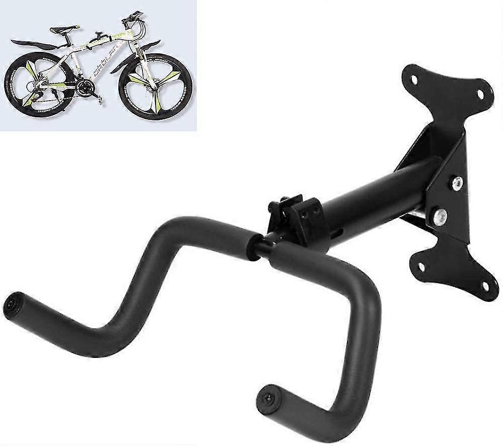 Bike Wall Mount - Indoor Horizontal Storage Rack For 1 Bike In Garage Or Home - Bike Hanger - Telescopic Folding Bike Trailer Frame