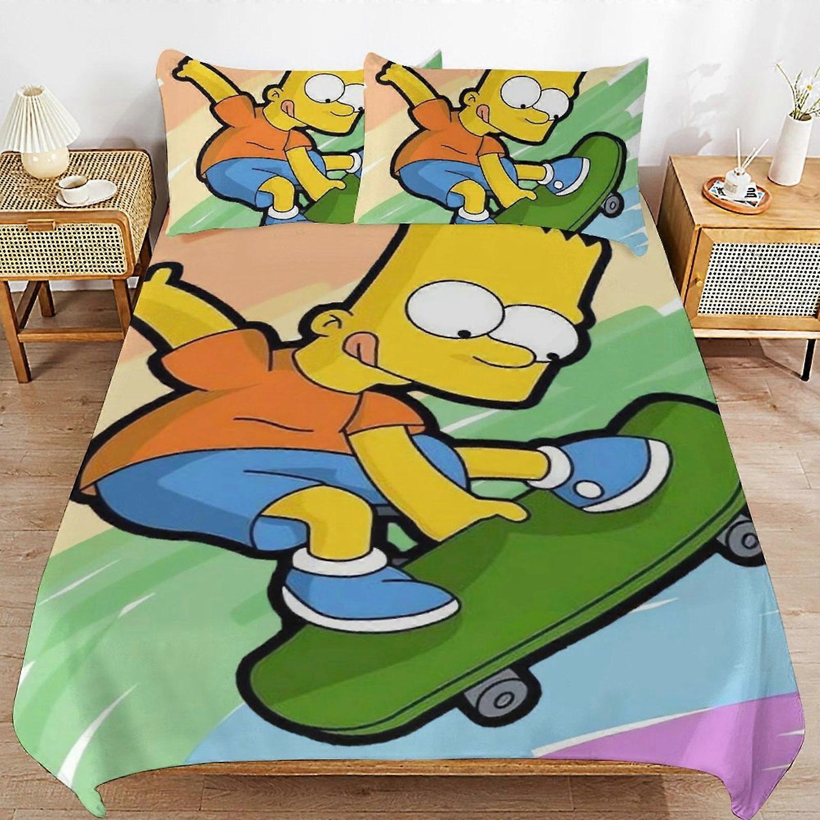 Bedding set MV282 The Simpsons Bed Duvet Cover Microfiber Bedding Sets 3D Printed Lightweight 3 Piece Comforter Sets, Brings you warmth YF282