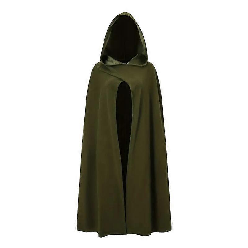 Gothic Solid Split Hooded Cloak, Elegant Cosplay Cloak For Fall & Winter, Women's Clothing