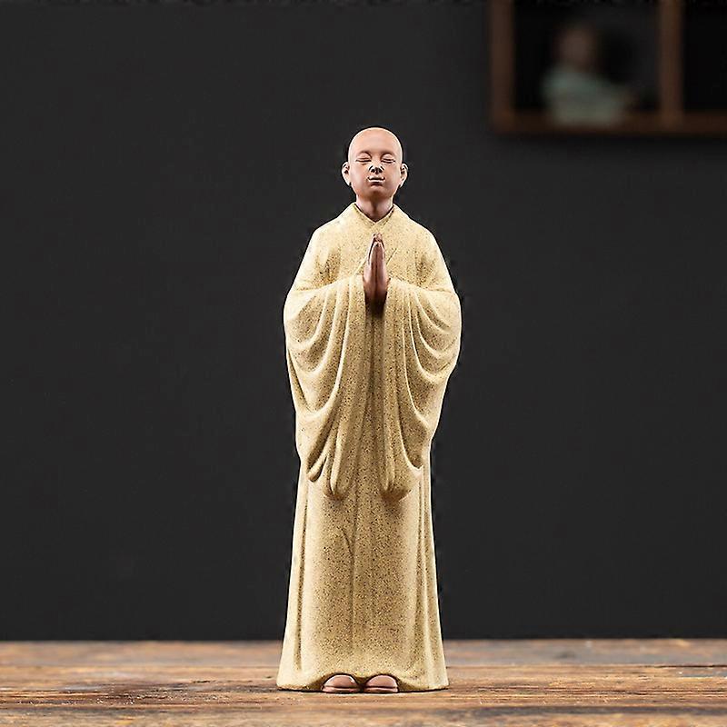 Chinese Zen Monk Ceramic Statues Modern Art Sculptures Zisha Little Monk Home Living Room Loft Figures Decorative Statues