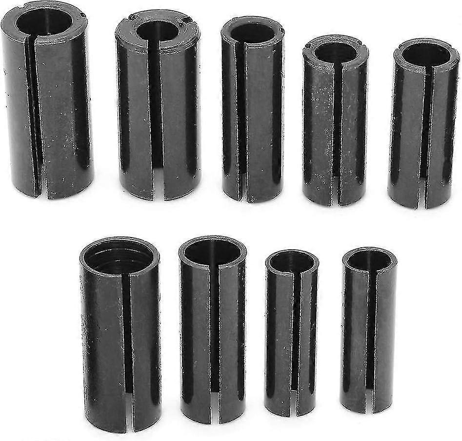 9 stk Cutter Chuck Collet Adapter Collet Adapter Trebearbeiding Router Chuck Collet Adapter Split Ring Cutter Holder-YNP