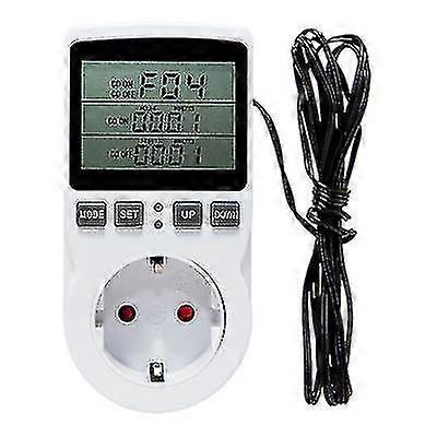 Euusauuk Thermostat Timer Socket Digital Temperature Controller Socket Outlet With Timer Switch Sensor Probe Heating Cooling