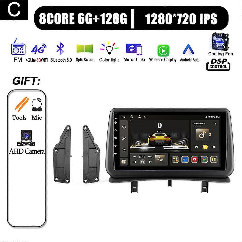 9"Android 13 For Renault Clio 3 CLIO 3 2005-2014 Car Radio Multimedia Navigation GPS Auto Carplay Stereo WIFI Intelligent System