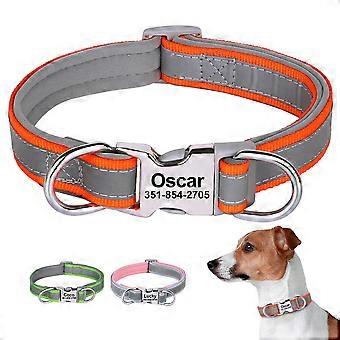 Collari per cani personalizzati riflettenti Targa personalizzata imbottita regolabile