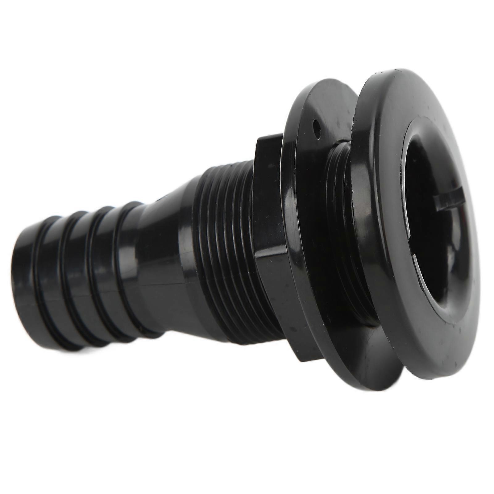 1/4 Inch Boat Thru Hull Connection Black Plastic Pipe Fitting for Onboard Plumbing System