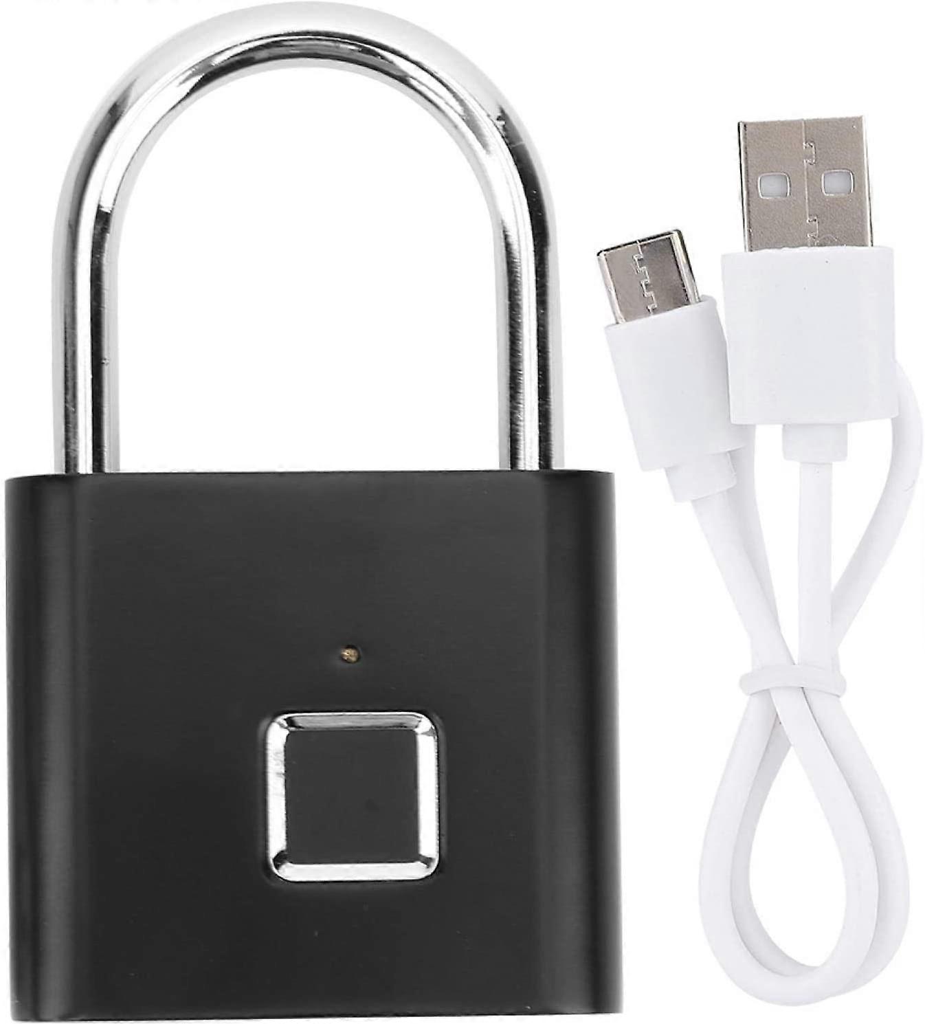 Fingerprint Smart Padlock, Keyless Mini Electronic Padlock, Portable USB Smart Lock, Padlock Shackle Smart Lock, Electronic Padlock Door Lock