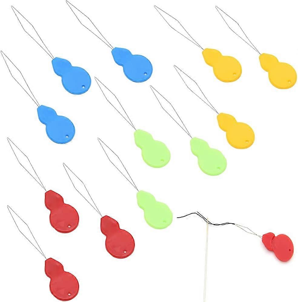 12 Pcs Needle Threaders, Plastic Needle Threaders for Sewing, Plastic DIY Threader, Cross Stitch Needle Threader, Thread Sewing Needle Threader, for H