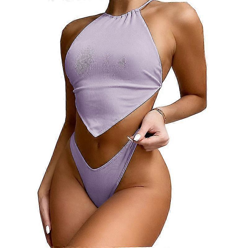 Costume da bagno donna a vita alta Due pezzi costume da bagno Bikini Set Bikini