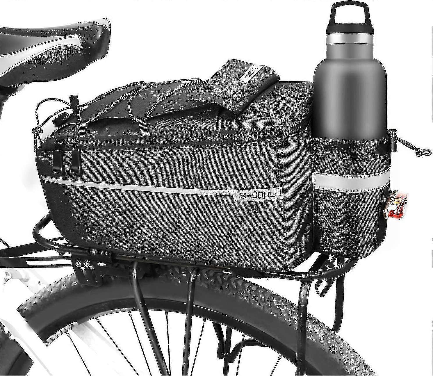 Pannier rack ποδηλάτων, αδιάβροχη τσάντα ποδηλάτων πίσω rack 10l, τσάντα κορμού πίσω καθισμάτων ποδηλάτων για την ποδηλασία MTB αθλητικά ταξίδια