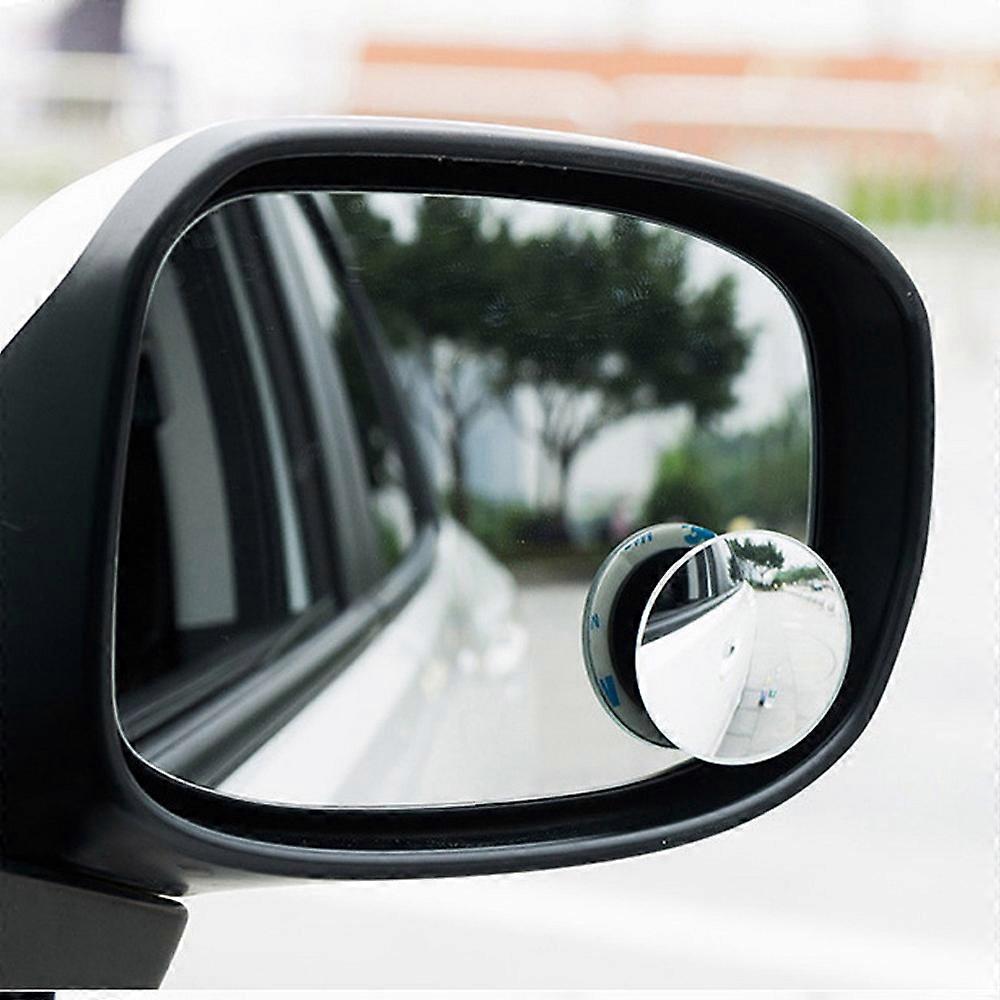 2Pcs Car Rearview Mirror 360 Wide Angle Dead Zone Round Convex Mirror Car Vehicle Side Blind Spot Mirror Rimless Adjustable