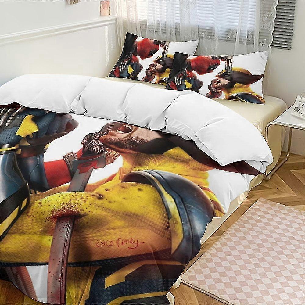 v447 Lençóis Deaool & Edredom de Cama Wolverine Se, Conjunto de Cama de 3 Peças Conjunto de Cama Macia para Quarto Todos os Mares (1 Capa de Edredom e 2 Fronhas