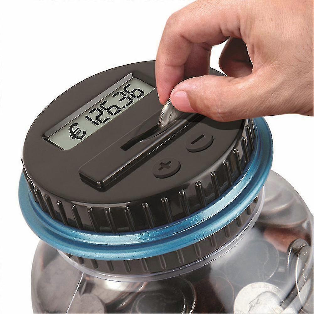Digital Piggy Bank Coin Savings Counter Lcd Counting Money Jar Change Bottle