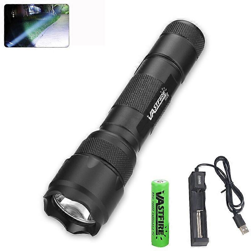 Rechargeable RED/White/Green Led Light Flashlight Torch Lamp Hunting Light +18650 +Charger