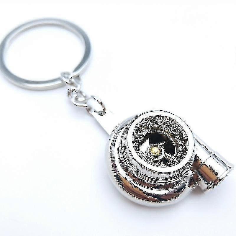 Car Metal Keychain Sound Turbo Key Plain Bearing Spinning Model Turbine Turbo Ring Key Turbo Shaped Banmo