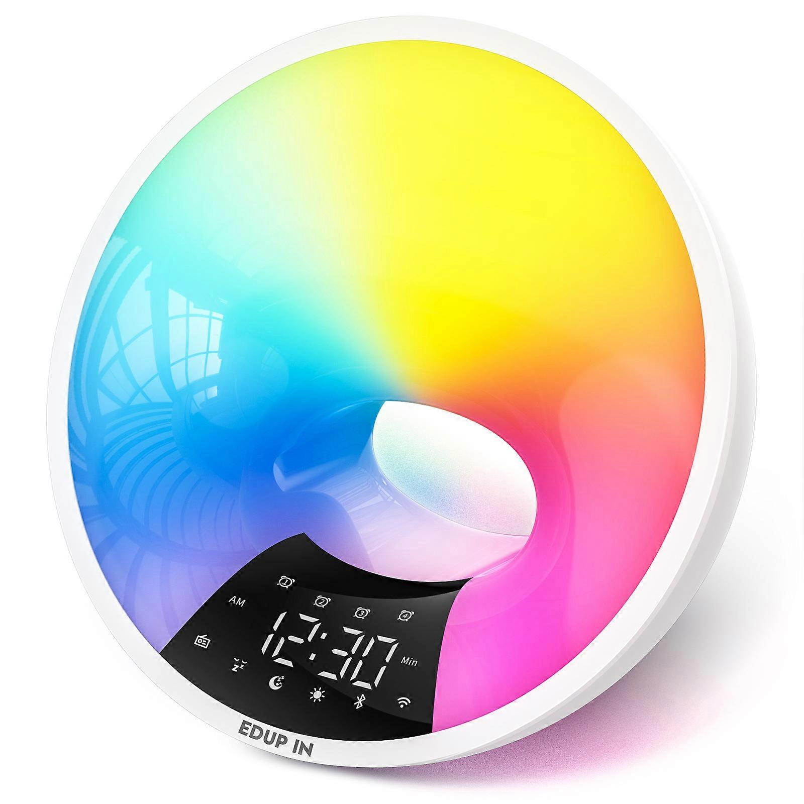 Tuya Smart Night Light WiFi RGB Multifunctional Atmosphere LED Lamp Alarm Clock FM Radio Wireless Speaker Voice for Alexa Google