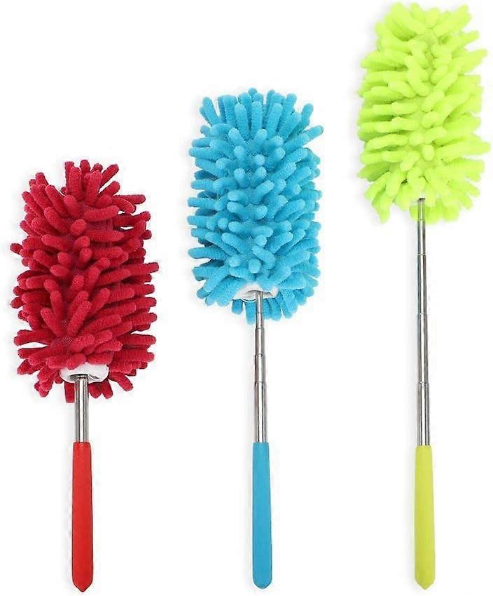 Microfiber Extendable Hand Dusters Washable Dusting Brush with Telescoping Pole for Cleaning 3pcs