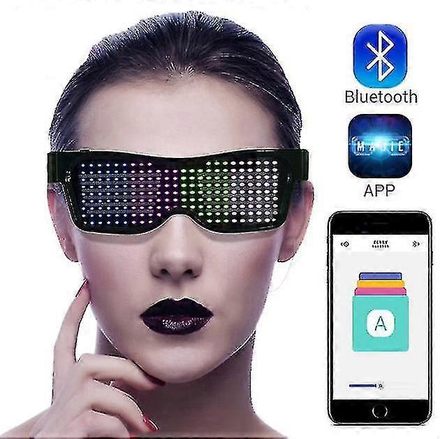 Led Luminous Glasses Bluetooth Mobile Phone Control Can Replace A Variety Of Patterns Bar Magic Glasses
