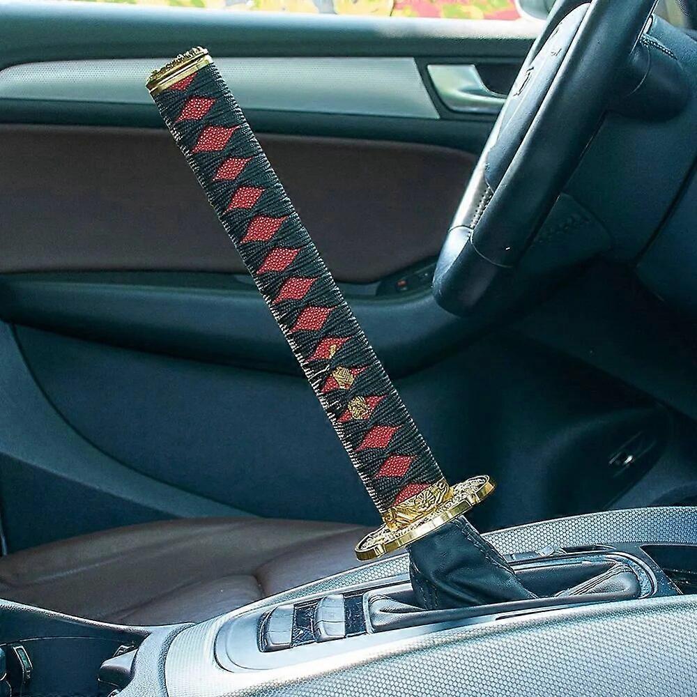 JINGLING Pomello del cambio Samurai Sword Katana Stick manuale AT MT Car Universal Custom Shifter Lever Head con 4 tipi di adattatori (blu e bianco, 30,8 cm