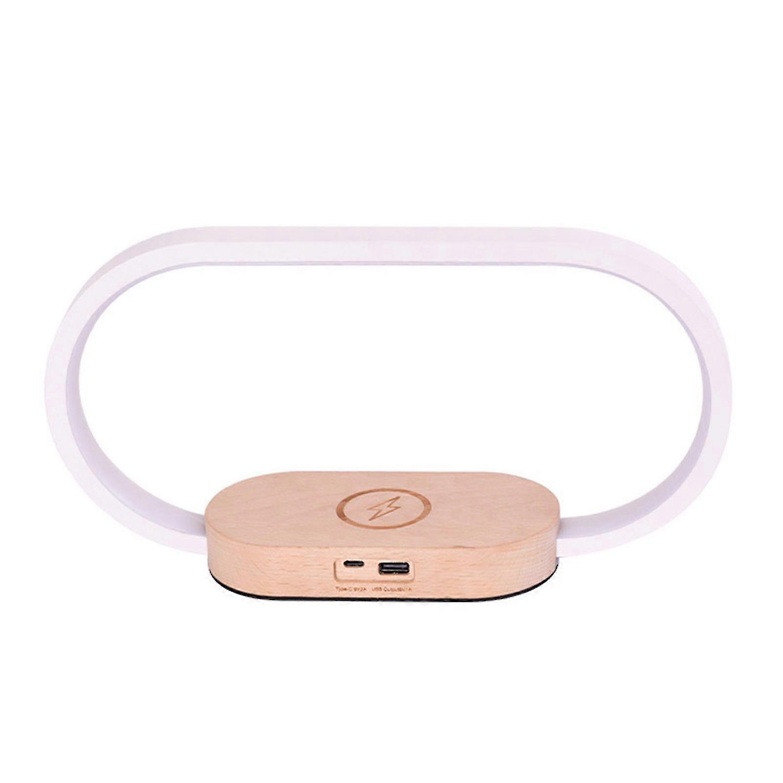 Table Lamp with Wireless Charger Stepless Dimmable Touch Control 3 Color Temperatures Bedside Lamp Night Light QingHai