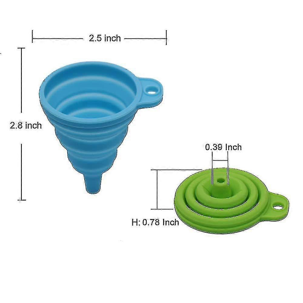 3 Pack Kitchen Funnel Set, Foldable Silicone Collapsible Funnels