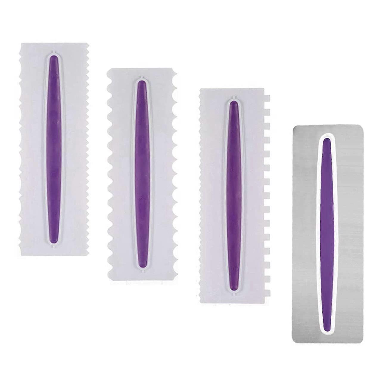 Set of 4 Cake Scraper Icing, Cream Scraper Fondant Spatulas Pastry Tools