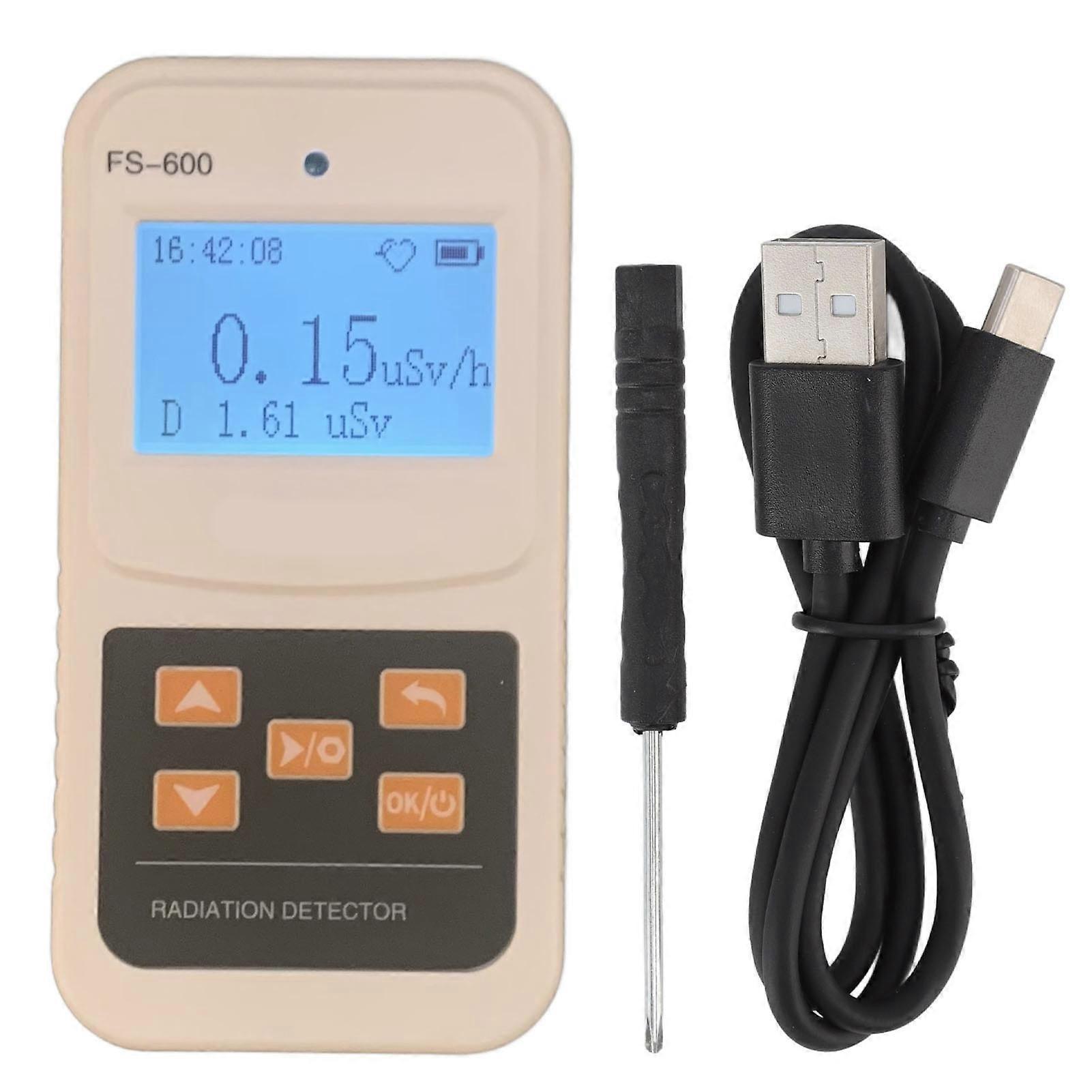 Nuclear Radiation Detector High Sensitivity 2 Power Supply Modes Double Alarm Function Portable Geiger Counter for Industry