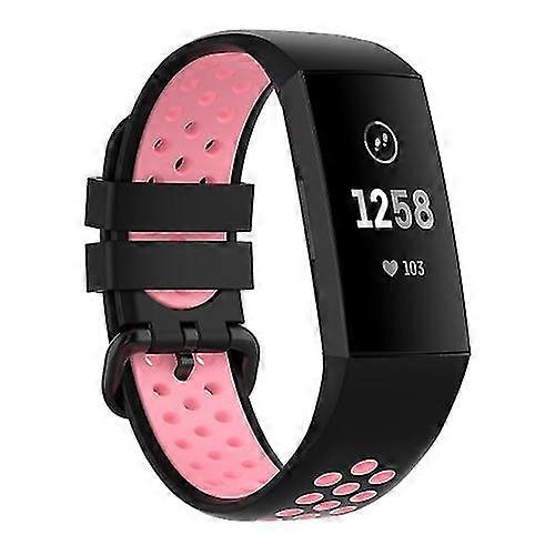 For Fitbit Charge 4 / Charge 3 / Charge 3 Se Watch Button Two Colors Silicone Replacement Strap Watchband KHOF