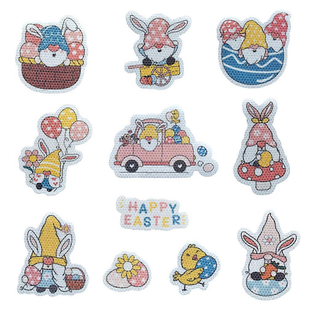 1 Set Easter Bunny Easter Egg Faceless Doll Reflective Magnet Car Decorations