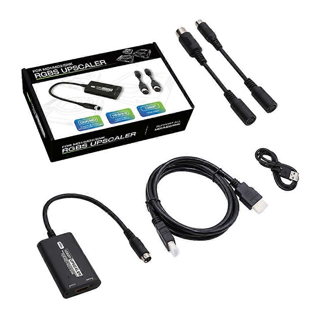 HDTV Converter for MD1/MD2/SNK RGBS Upscaler 16:9/4:3 Aspect Ratio Switching