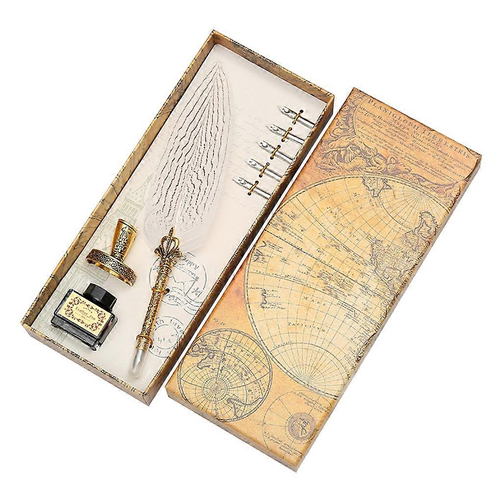  Durable Feather Dip Pen Set Functional Writing Tool for Various Occasion
