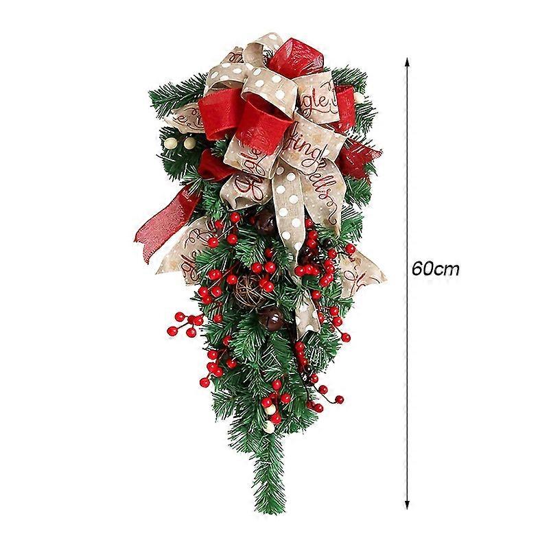 1PC Christmas Wreath Pine Cone Balls Artificial Wreath Window Wall Door Hanging Garlands Home Christmas New Year Decoration