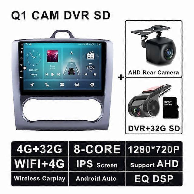 Android 10 For Ford focus 2 MK2 2004 - 2011 Car Radio DSP Multimedia Player Navigation GPS Autoradio BT Video RDS ADAS WIFI 4G