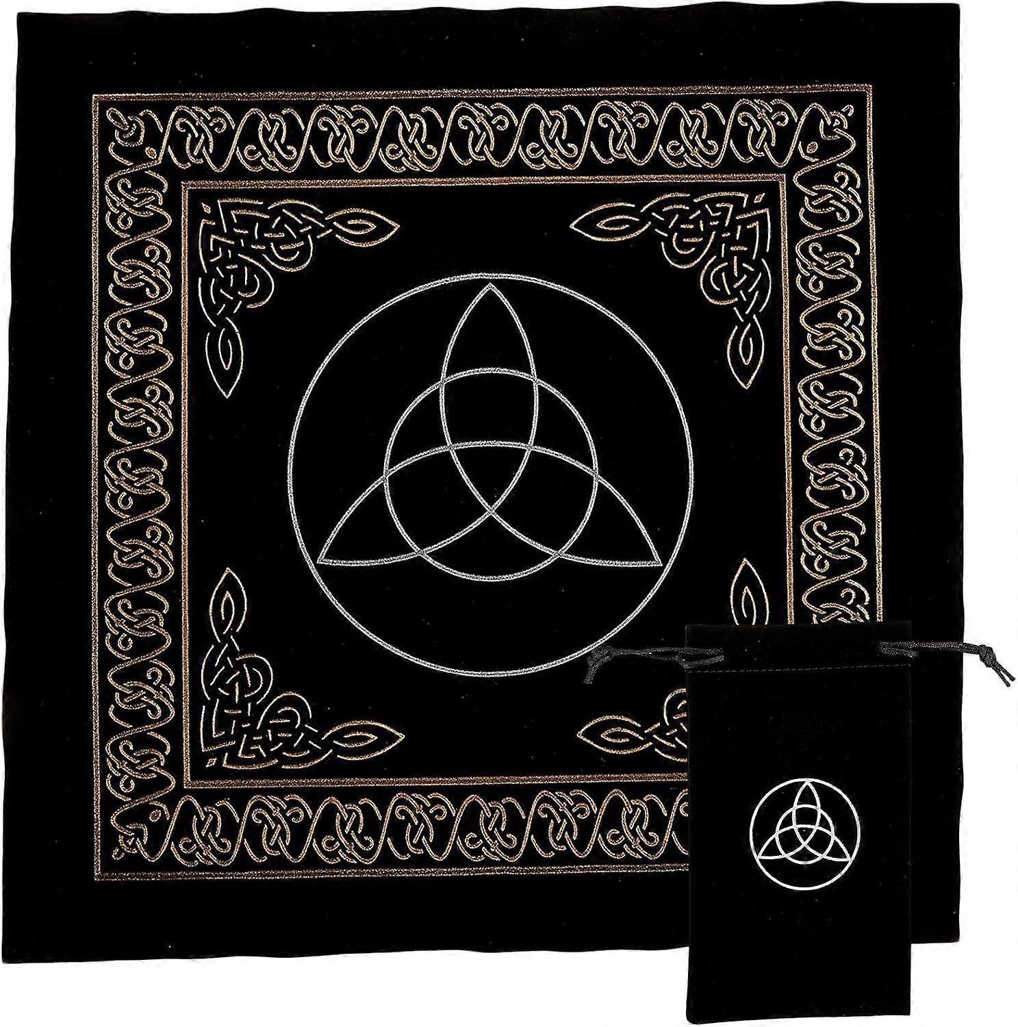 Triquetra Altar Cloth Witchcraft Supplies Tarot Divination Cards Table Cloth Spiritual Astrology Tablecloth for Bar Home Yoga Studio Table Wall Decor
